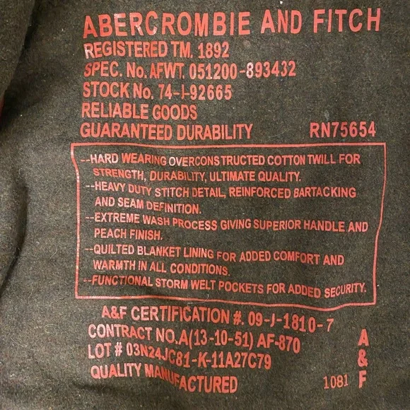 Few of a kind, MENS vintage guaranteed ABERCROMBIE winter jacket.